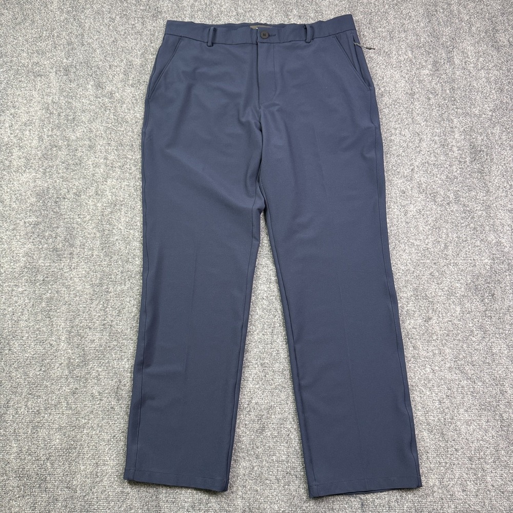 FLX Mens Slim Fit Chino Pants 34x31 Navy Blue Dynamic Stretch Performance Golf